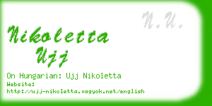 nikoletta ujj business card